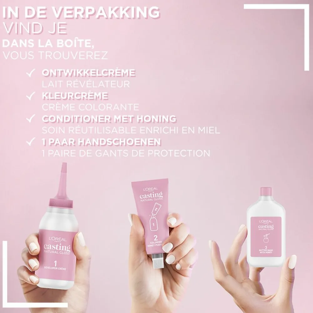 Hot L'Oréal Casting Natural Gloss Semi-Permanente Haarkleuring 423 Kastanje Middenbruin Haarkleuring