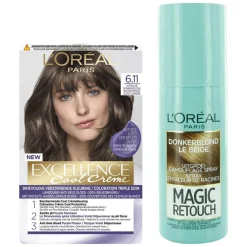 Clearance L'Oréal Cool Cream - Donkerblond + Uitgroeispray Pakket Haarkleuring