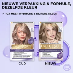 Hot L'Oréal Excellence Cool Crème Permanente Crèmekleuring 8.11 - Ultra As Lichtblond Haarkleuring
