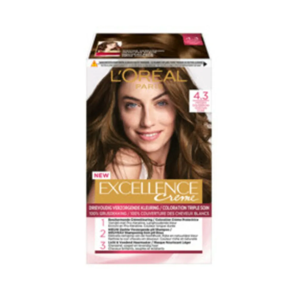 L'Oréal Excellence Creme Midden Goudbruin + Uitgroeispray Pakket^LOréal Clearance