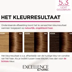 L'Oréal Excellence Crème Permanente Crèmekleuring 5.3 Licht Goudbruin^LOréal Online