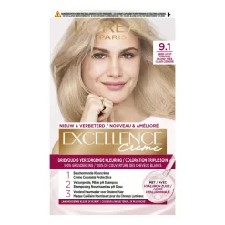 Haarkleuring<LOréal L'Oréal Excellence Crème Permanente Crèmekleuring 9.1 Zeer Licht Asblond