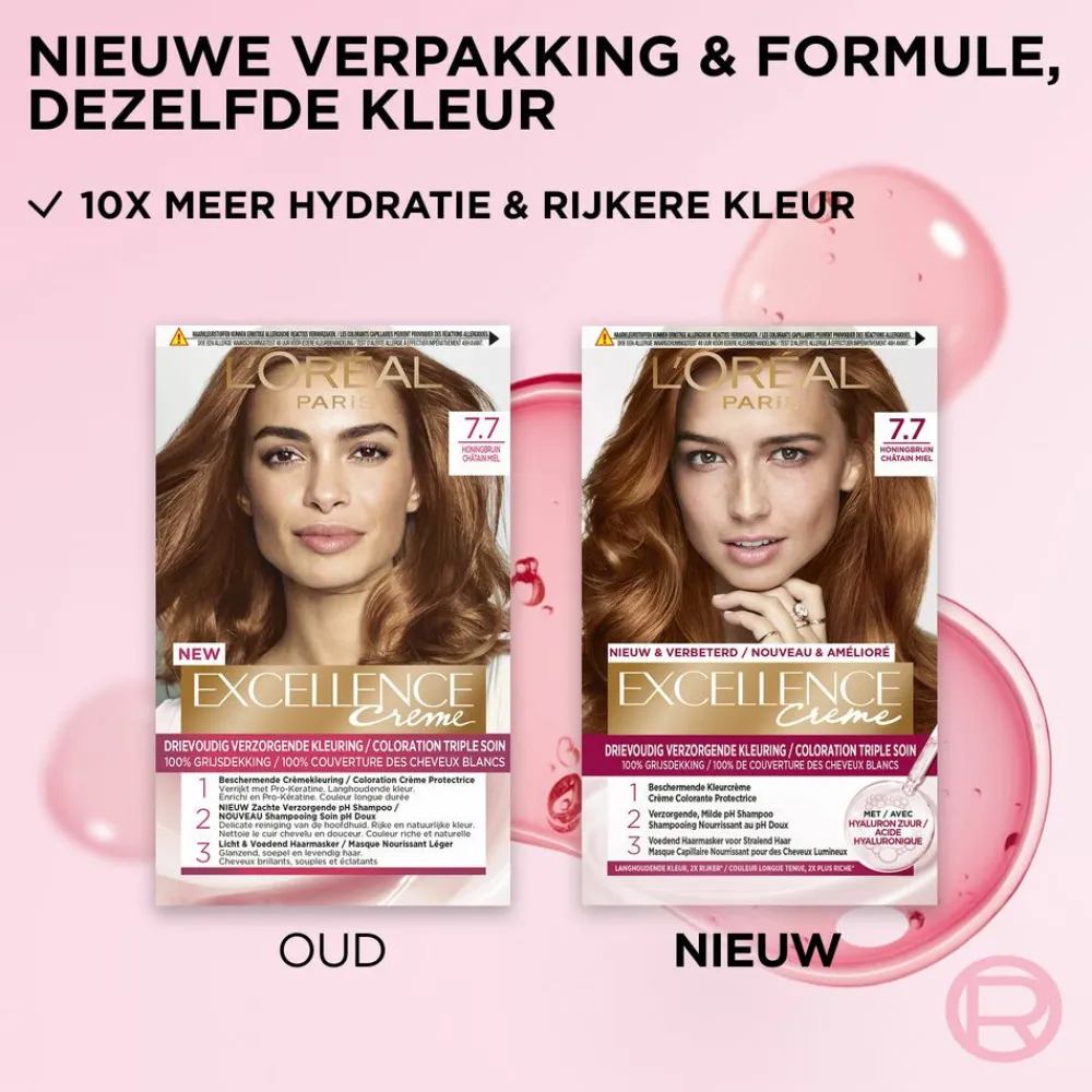 L'Oréal Excellence Crème Permanente Crèmekleuring 7.7 Honingbruin^LOréal Best