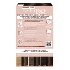Haarkleuring<LOréal L'Oréal Excellence Crème Universal Nudes Permanente Haarkleuring 4U Universeel Middenbruin