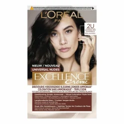 L'Oréal Excellence Crème Universal Nudes Permanente Haarkleuring 2U Universeel Zeer Donkerbruin Haarkleuring