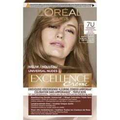 L'Oréal Excellence Crème Universal Nudes Permanente Haarkleuring 7U Universeel Middenblond^LOréal Online