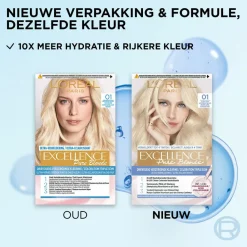 Haarkleuring<LOréal L'Oréal Excellence Pure Blonde Permanente Haarkleuring 01 Ultra Licht Natuurlijk Blond