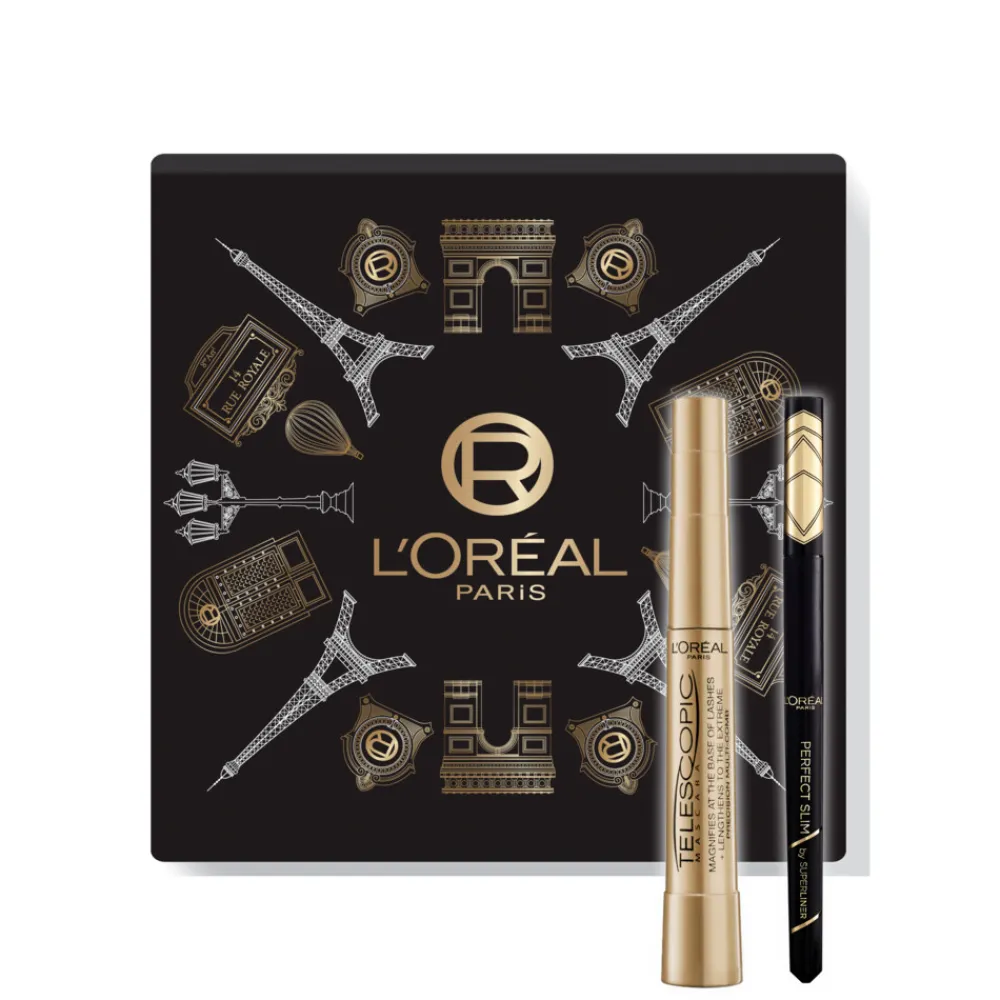 Sale L'Oréal Geschenkset Telescopic Classic Mascara & Superliner Perfect Slim Zwart 2 stuks Geschenksets|Eyeliner
