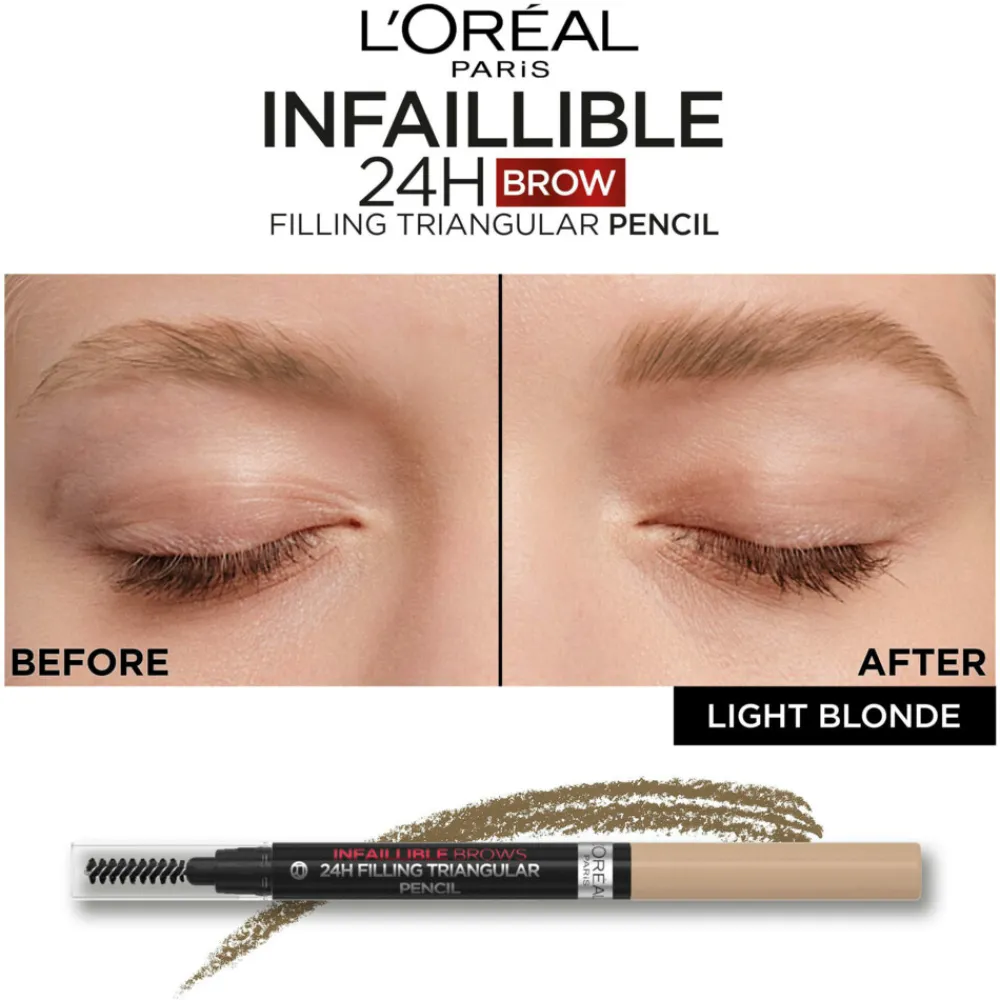 Sale L'Oréal 24H Brow Filling Triangular Pencil 8.0 Light Cool Blond 1 ml Wenkbrauwpotlood
