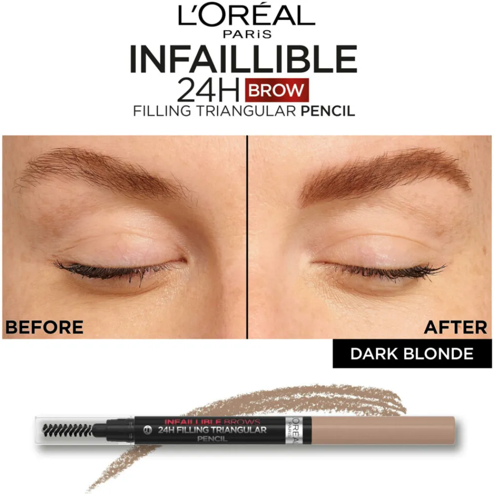L'Oréal 24H Brow Filling Triangular Pencil 6.0 Dark Blonde 1 ml^LOréal