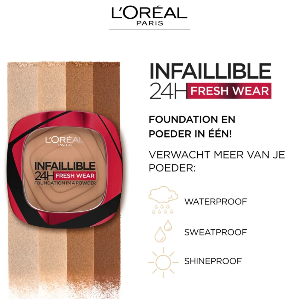 Online L'Oréal Infaillible 24H Fresh Wear Foundation Poeder 390 Ebene Foundation