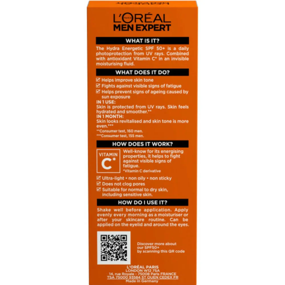 Online L'Oréal Men Expert Hydra Energetic Dagcrème SPF50+ 50 ml Dag- & Nachtcrème