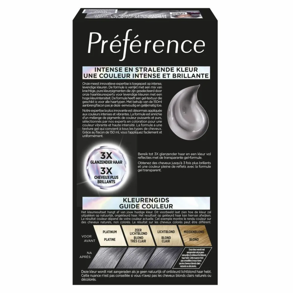 Online L'Oréal Preference Vivids Permanente Haarkleuring 9.112 Smokey Grey Haarkleuring