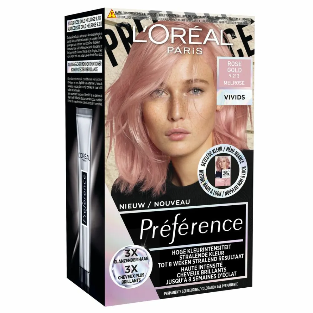 L'Oréal Preference Vivids Permanente Haarkleuring 9.213 Rose Gold^LOréal New