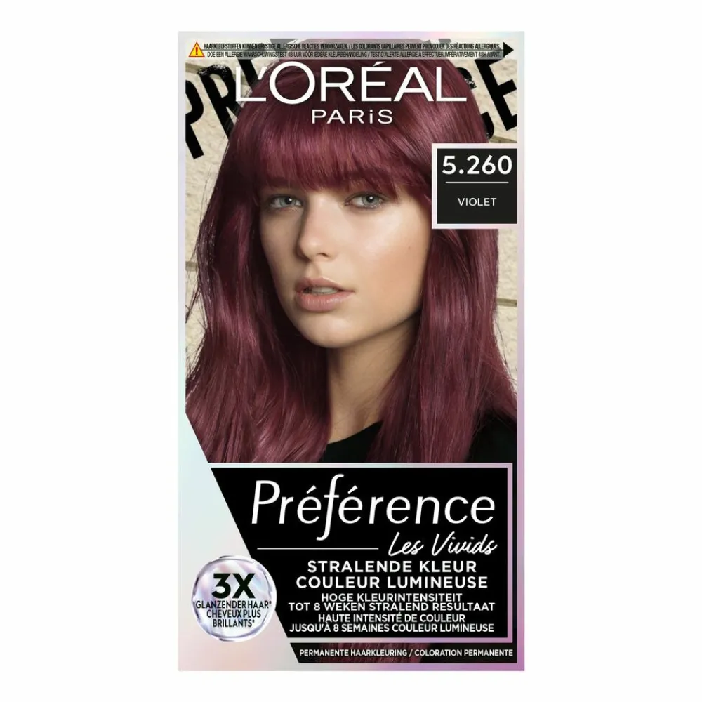 Clearance L'Oréal Preference Vivids Permanente Haarkleuring 5.260 Violet Haarkleuring