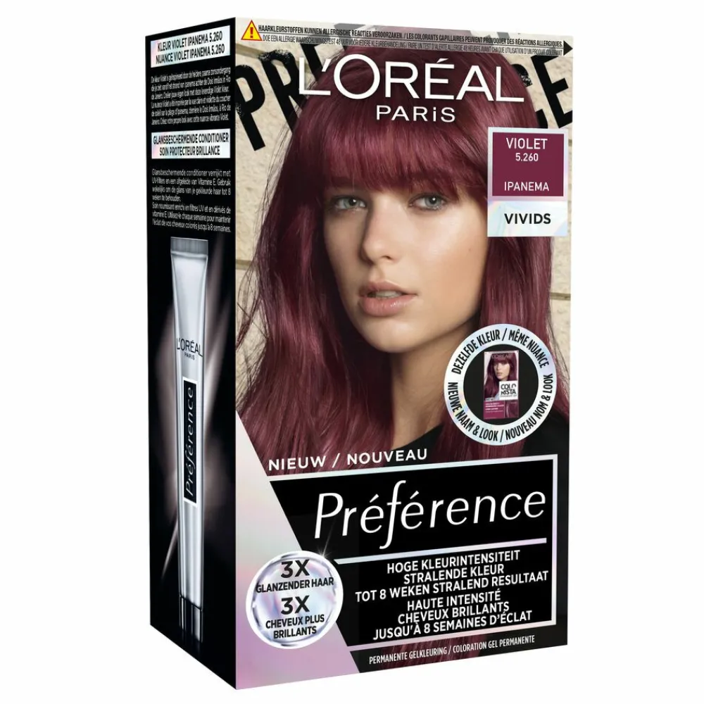 Clearance L'Oréal Preference Vivids Permanente Haarkleuring 5.260 Violet Haarkleuring