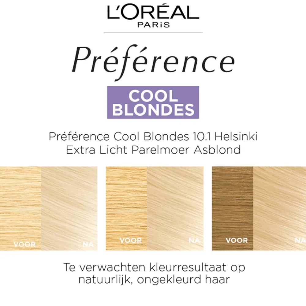 L'Oréal Préférence Cool Blondes Permanente Haarkleuring 10.1 Extra Licht Asblond Haarkleuring