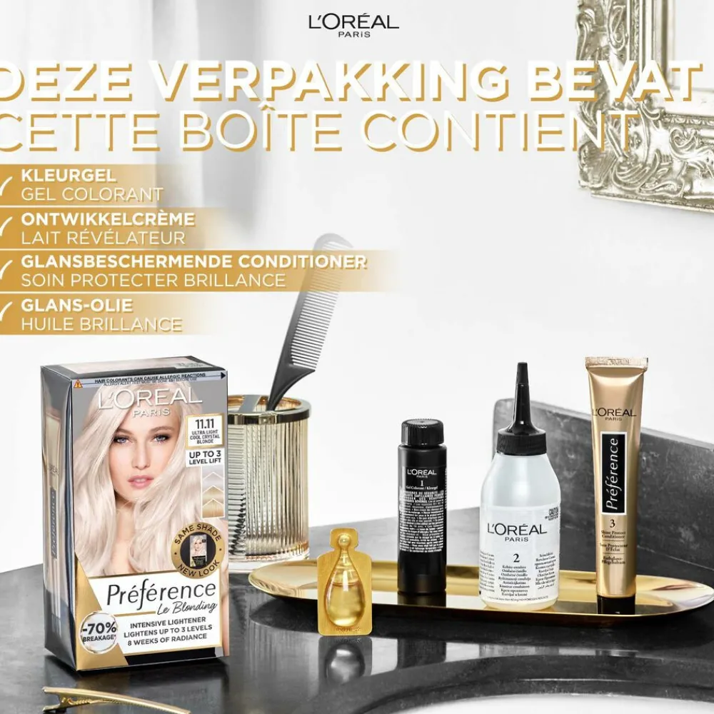 L'Oréal Préférence Le Blonding Permanente Haarkleuring 11.11 Helsinki - Ultra Licht Asblond^LOréal Outlet