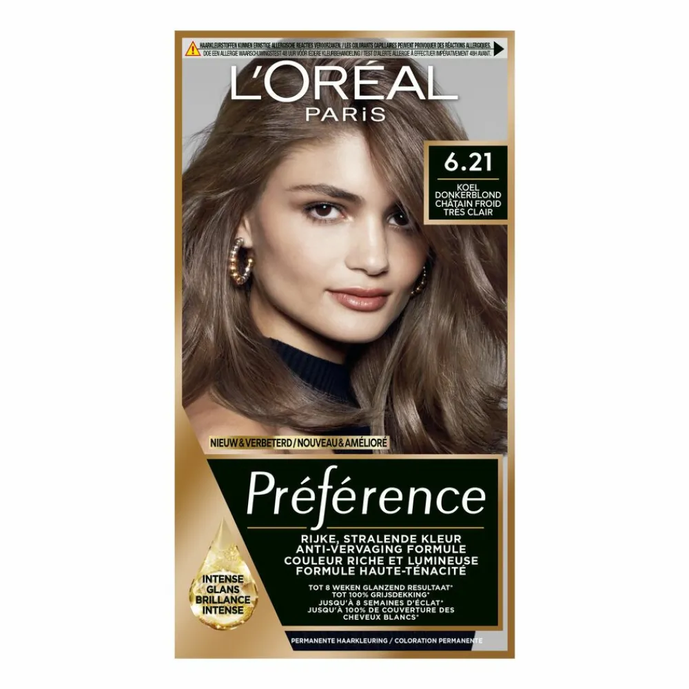 L'Oréal Préférence Permanente Haarkleuring 6.21 Zeer licht koel bruin^LOréal