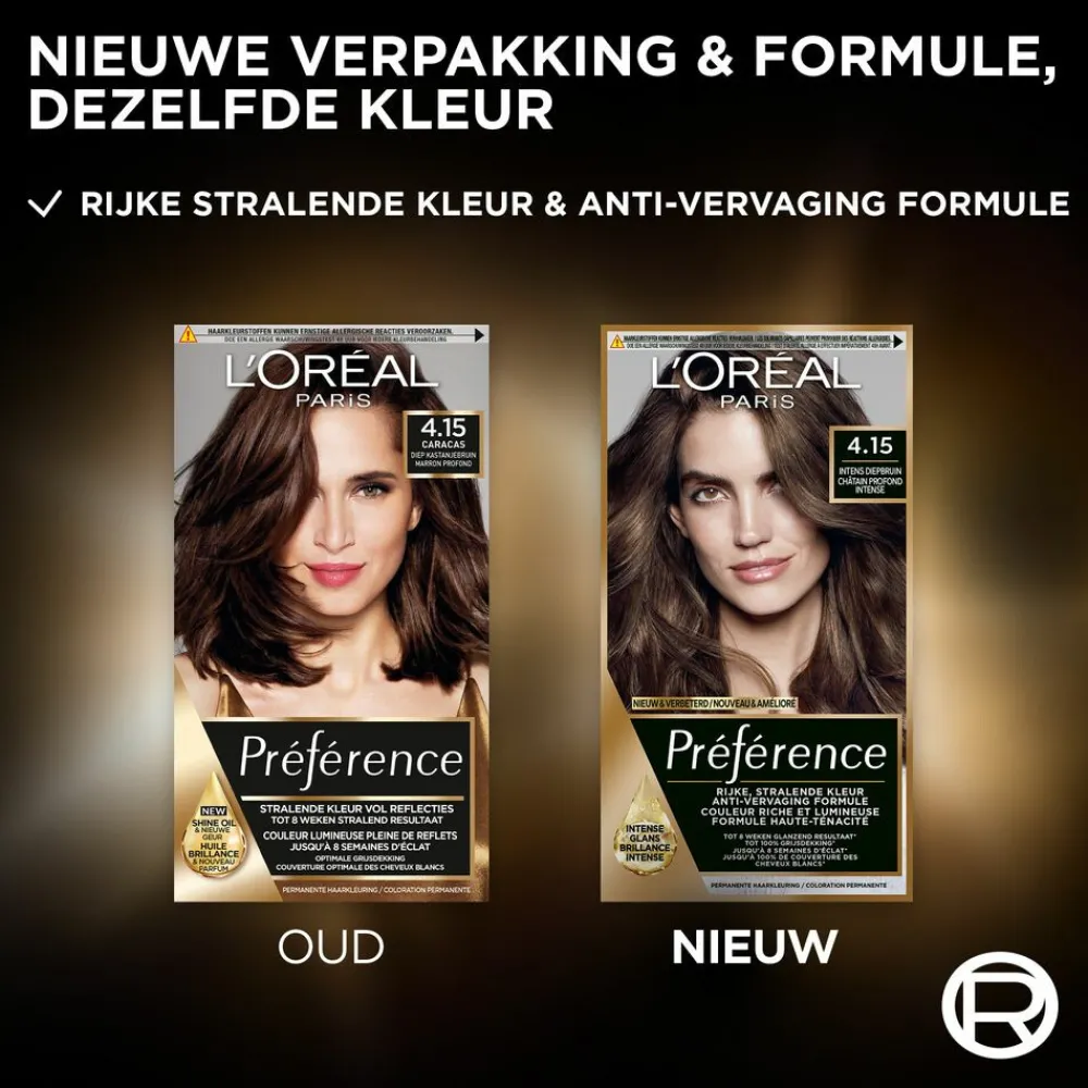 Haarkleuring<LOréal L'Oréal Préférence Permanente Haarkleuring 4.15 Diep Kastanjebruin