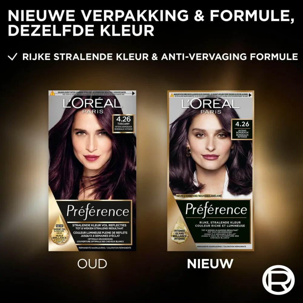 Haarkleuring<LOréal L'Oréal Préférence Permanente Haarkleuring 4.26 Intens Bordeaux