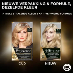 Sale L'Oréal Préférence Permanente Haarkleuring 8.0 Lichtblond Haarkleuring