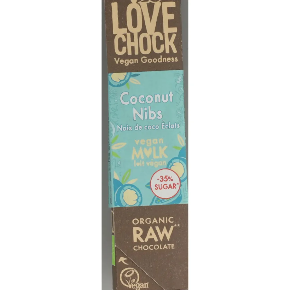 Chocolade<Lovechock Coconut Nibs Creme Bio 40 gr