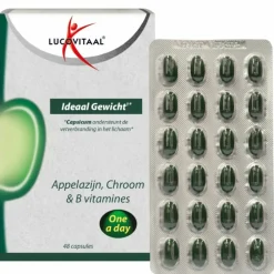 Afslankpillen<Lucovitaal Appelazijn, Chroom & B vitamines Ideaal Gewicht 48 capsules
