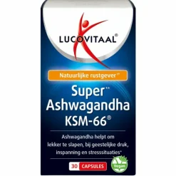 Rustgevend & Slapen<Lucovitaal Ashwagandha KSM-66 Super 30 capsules