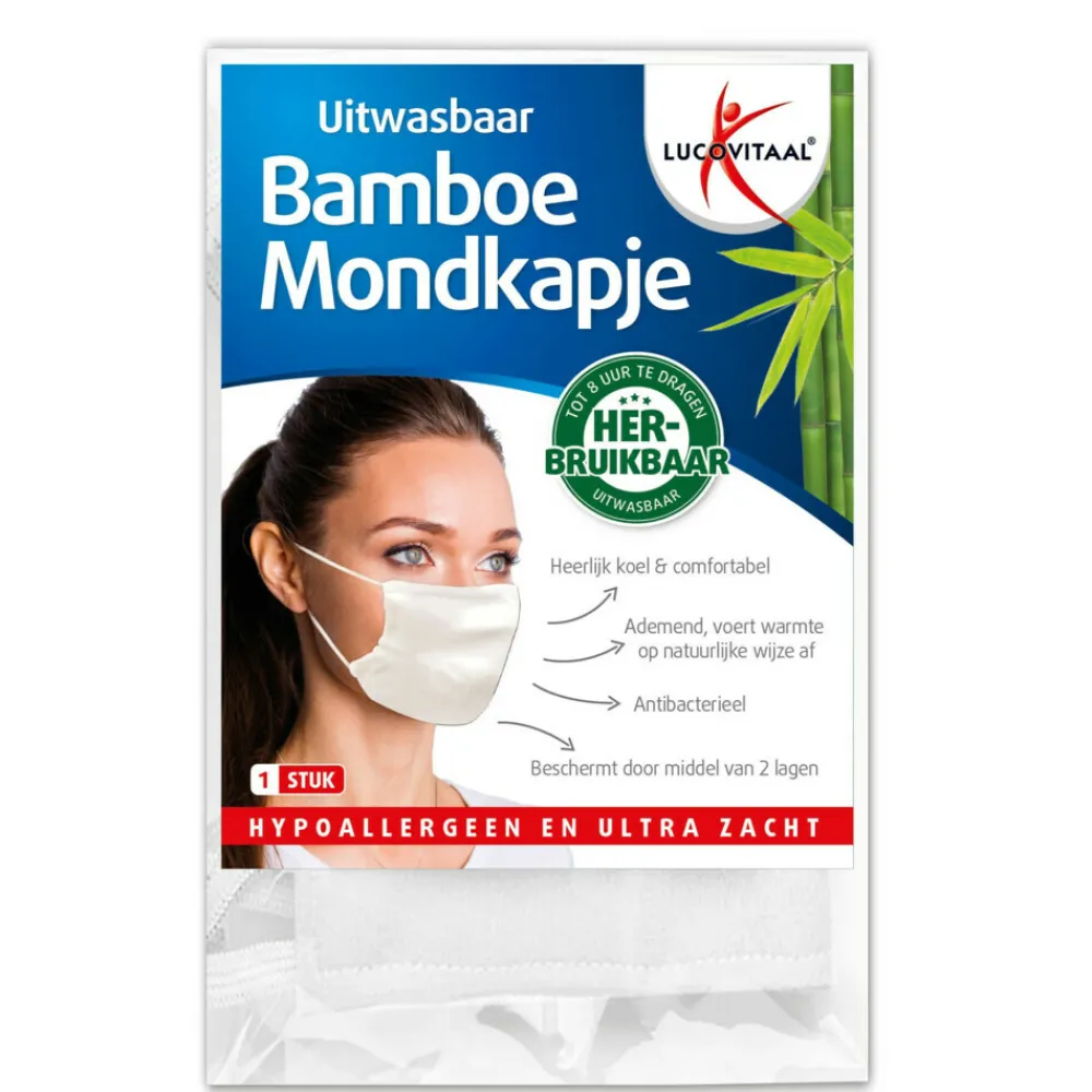 Zelfzorg<Lucovitaal Bamboe Mondkapje Wit