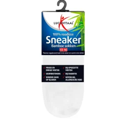 Steunkousen|Zelfzorg<Lucovitaal Bamboe Sneakersok Wit maat 43-46 1 paar