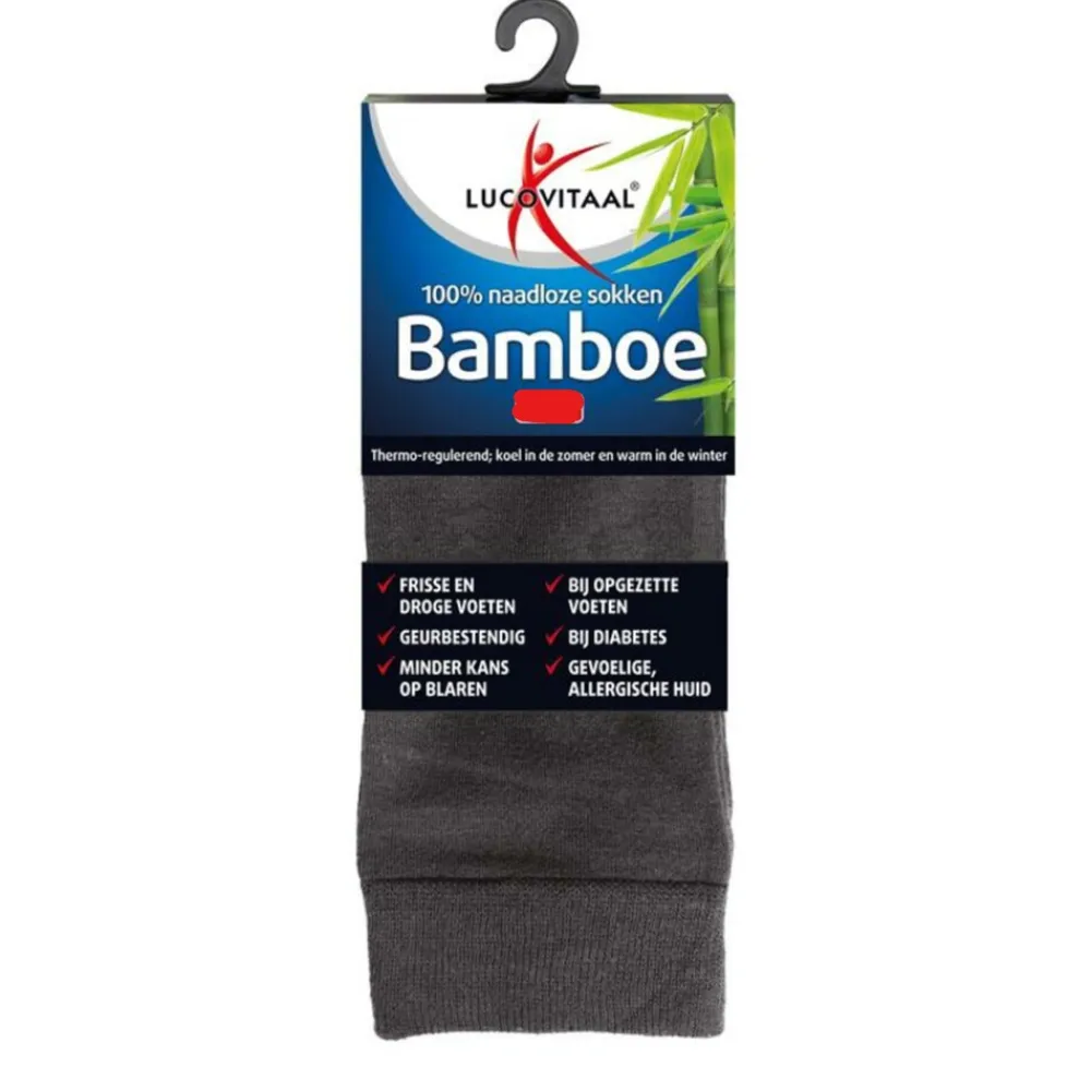 Bamboe Sok Lang Antraciet Maat 43-46 1 paar^Lucovitaal Clearance