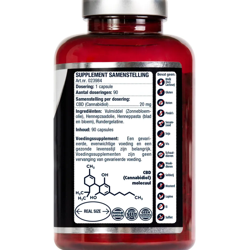 CBD Cannabidiol 20 mg 90 capsules^Lucovitaal New