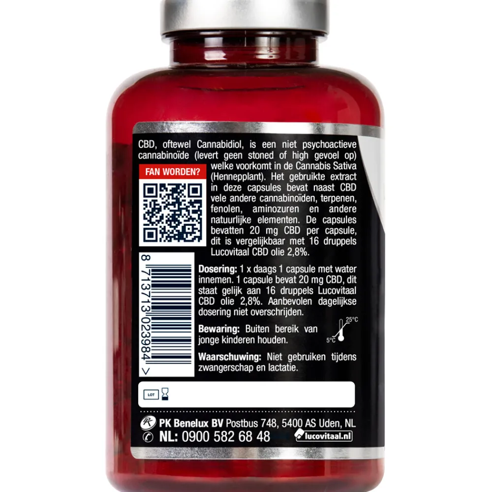 CBD Cannabidiol 20 mg 90 capsules^Lucovitaal New