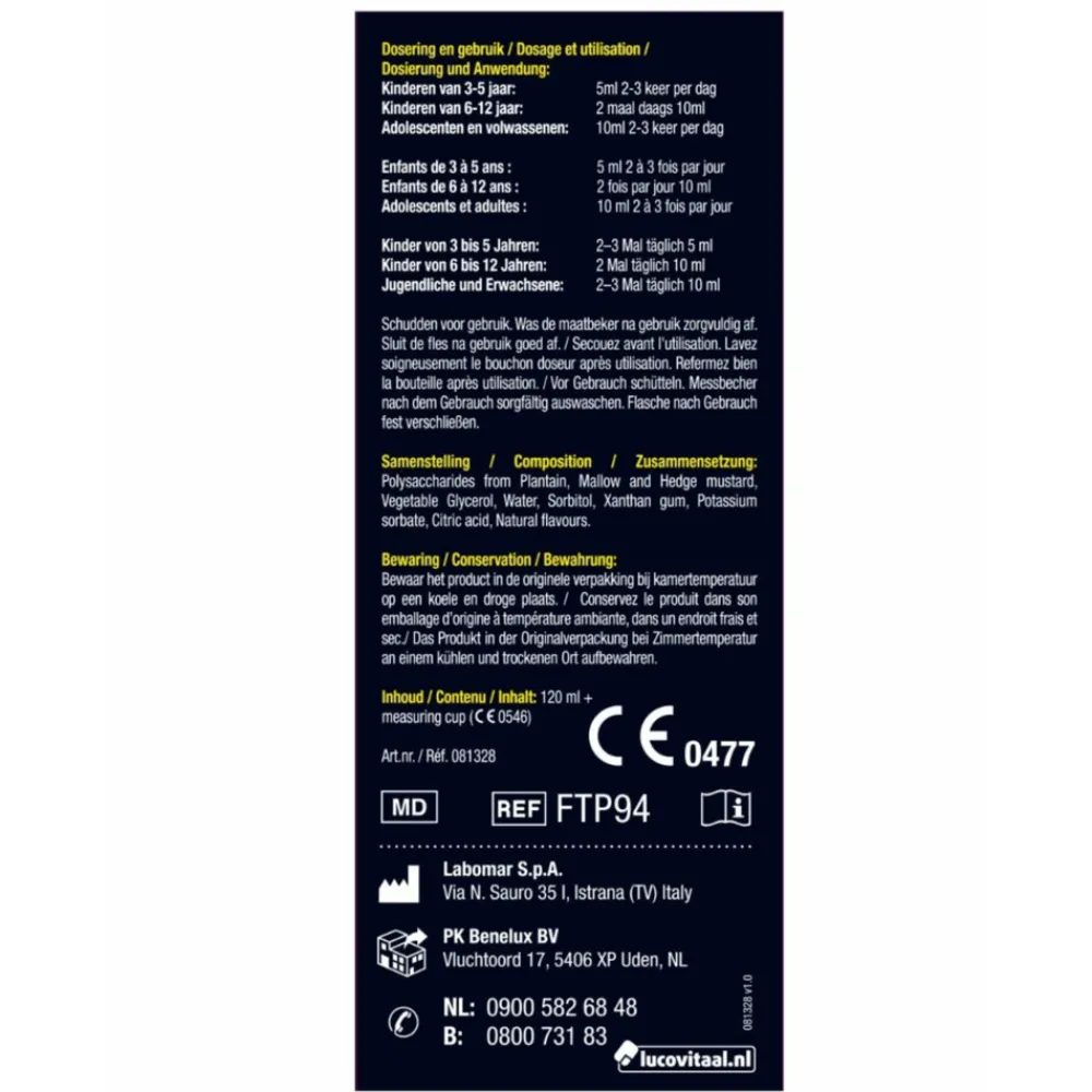 Luchtwegen & Keel<Lucovitaal Hoestsiroop 120 ml