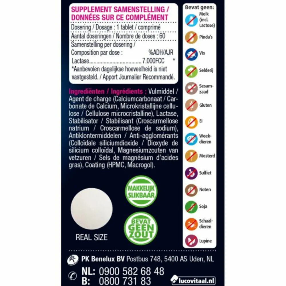 Organen|Speciale Bestanddelen<Lucovitaal Lactase 7000 FCC 60 tabletten