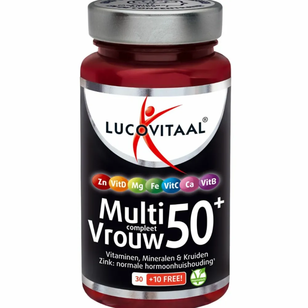 Vitaminen 50+<Lucovitaal Multi Vrouw Compleet 50+ met Ginkgo Biloba 40 tabletten