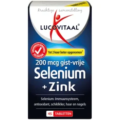 Sale Selenium & Zink 200 mcg Gistvrij 45 tabletten Mineralen