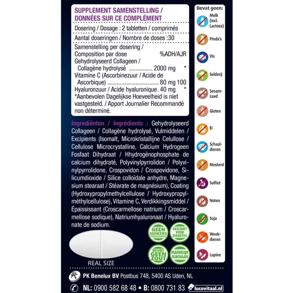 Voor Vrouw Of Man<Lucovitaal Super Collageen 2000 mg 60 tabletten