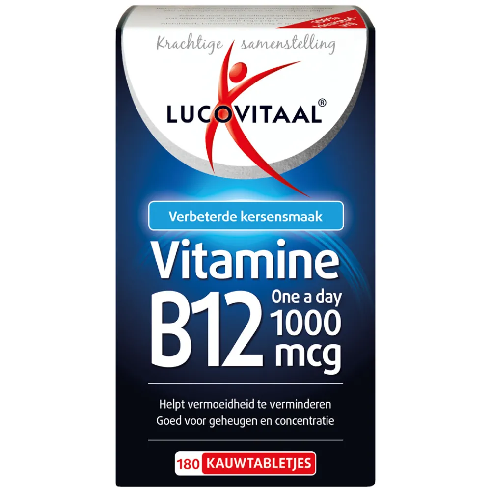 Vitaminen<Lucovitaal Vitamine B12 1000mcg 180 kauwtabletten