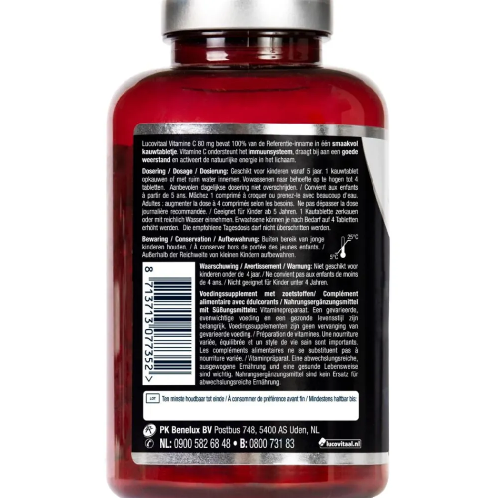 Sale Vitamine C 80mcg Kauwtablet Citroen 800 tabletten Vitaminen