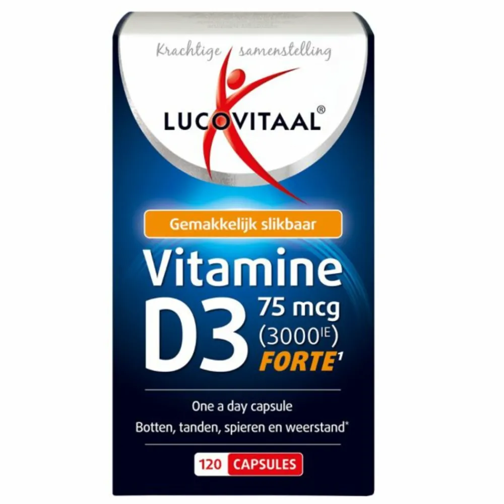 Vitaminen<Lucovitaal Vitamine D3 75mcg (3000IE) Forte 120 capsules
