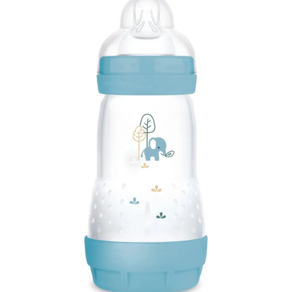 Flessen & Spenen<MAM Babyfles Feel Good Glas Matt Blauw 0+ mnd 260 ml