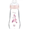 Sale Babyfles Feel Good Glas Matt Roze 0+ mnd 260 ml Flessen & Spenen