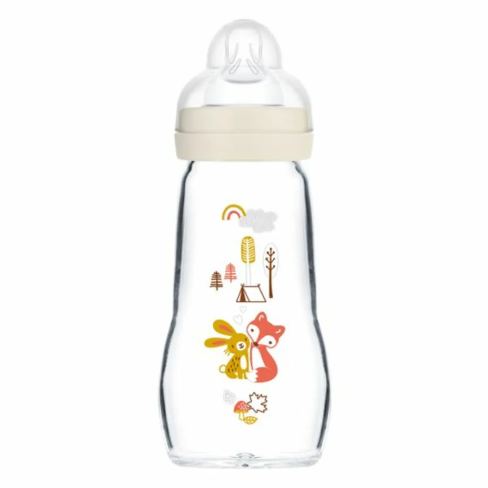 Babyfles Glas Feel Good 0+ mnd 260 ml^MAM Outlet