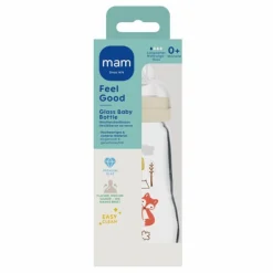 Babyfles Glas Feel Good 0+ mnd 260 ml^MAM Outlet