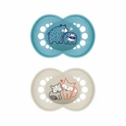 Flessen & Spenen<MAM Fopspeen Original Silikon 6-16 mnd Blauw 2 stuks