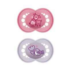 Flessen & Spenen<MAM Fopspeen Original Silikon 16+ mnd Roze 2 stuks