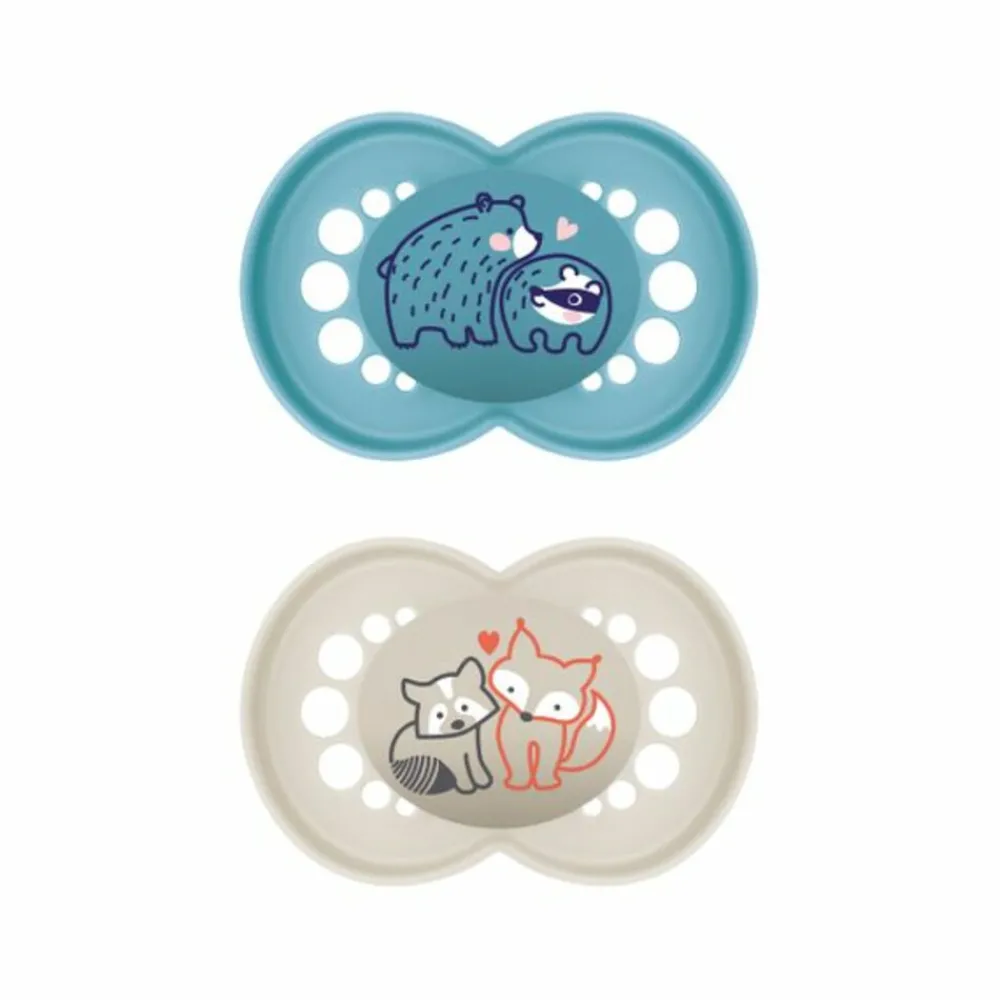 Hot Fopspeen Original Silikon 16+ mnd Blauw 2 stuks Flessen & Spenen