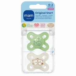Flessen & Spenen<MAM Fopspeen Original Start Silikon 0-2 mnd Universeel 2 stuks
